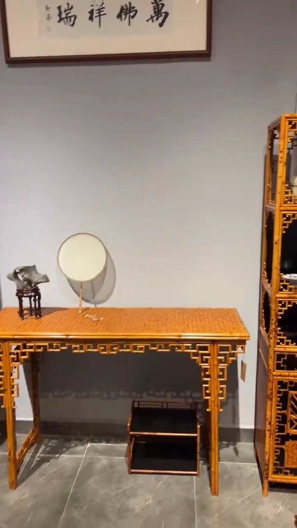 竹堡*湘妃竹条案龟背纹福建妃