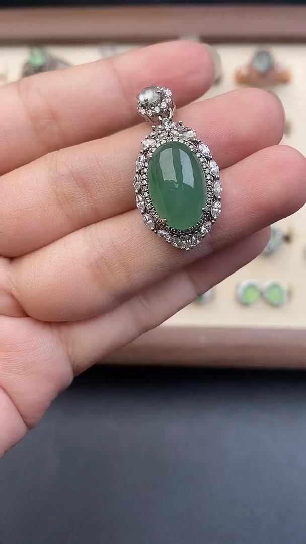 银S925镶嵌定制翡翠6859576959