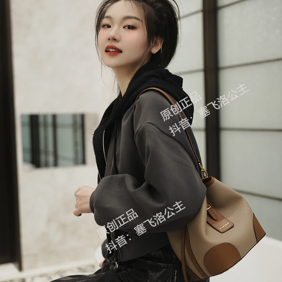 【CEFIRO · CiCi】休闲百搭单肩斜跨女士花园水桶包 WGG-1FA398