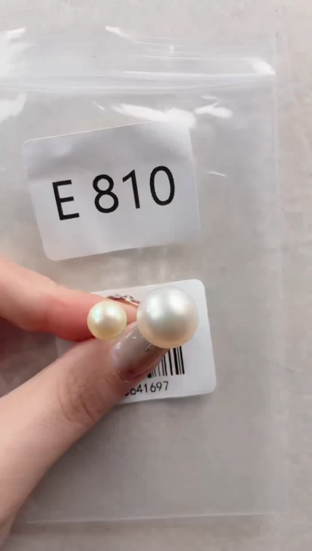 银S925镶嵌戒指海水珍珠E810