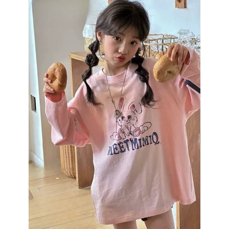 241S061新款时尚水粉色长袖T恤