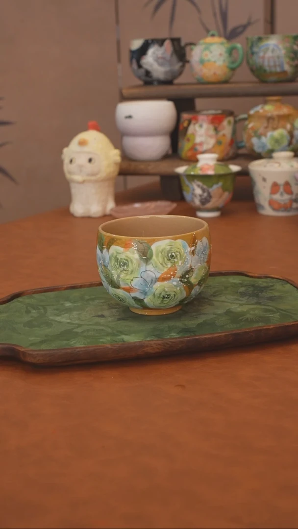 是泥吖 绿玫瑰大蛋杯