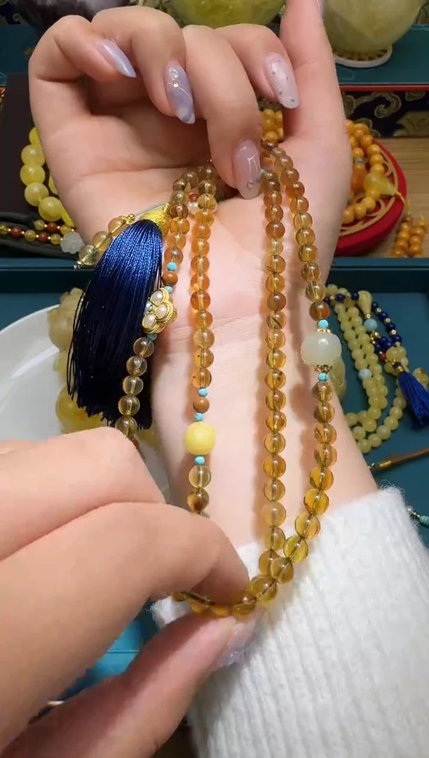 琥珀颈饰未镶嵌多样性发一件 080