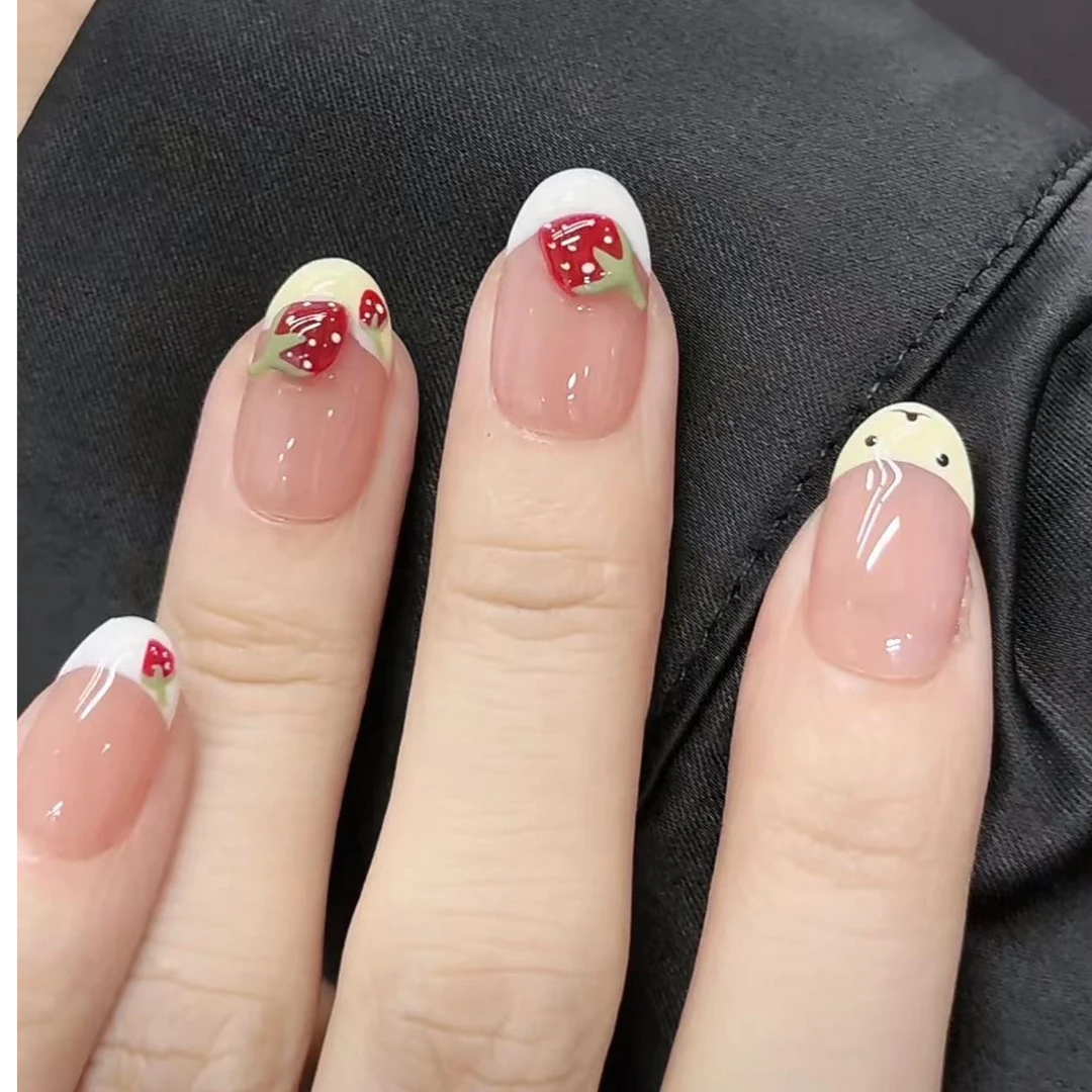 上新【现货小草莓捏捏】MAOMAO重工纯手工穿戴甲穿戴式