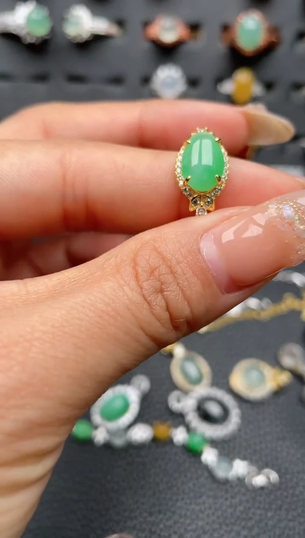 【闪购商品】翡翠戒指银S925镶嵌1111111111  57