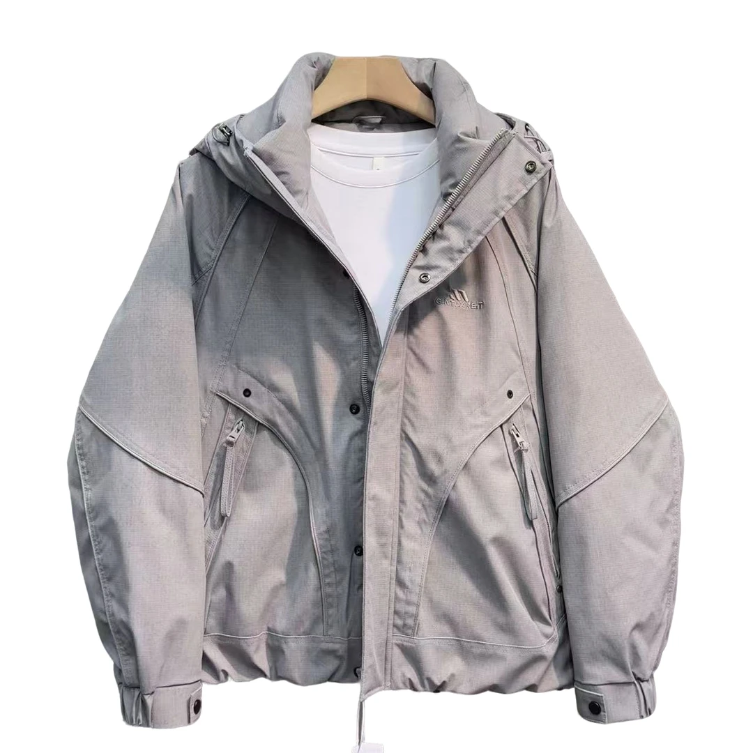 2025冬季新款连帽工装款收口袖时尚帅气保暖防寒羽绒外套男士