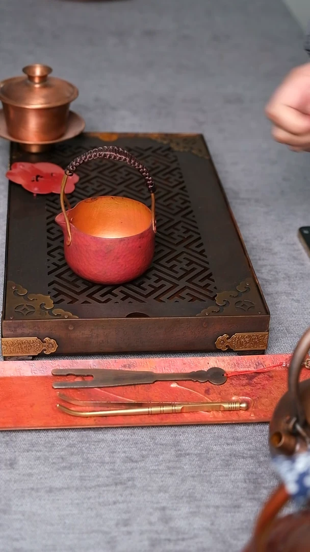 纯紫铜火烧色公道杯300毫升