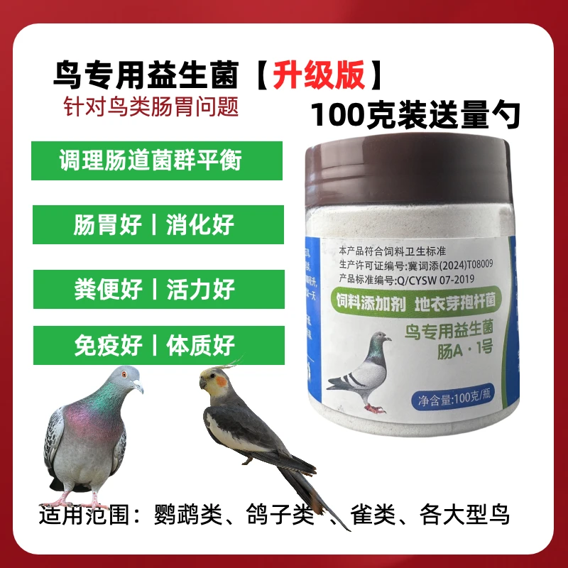 鸽子专用益生菌抑制腹泻肠炎水便消化不良嗉囊积食鹦鹉鸽子