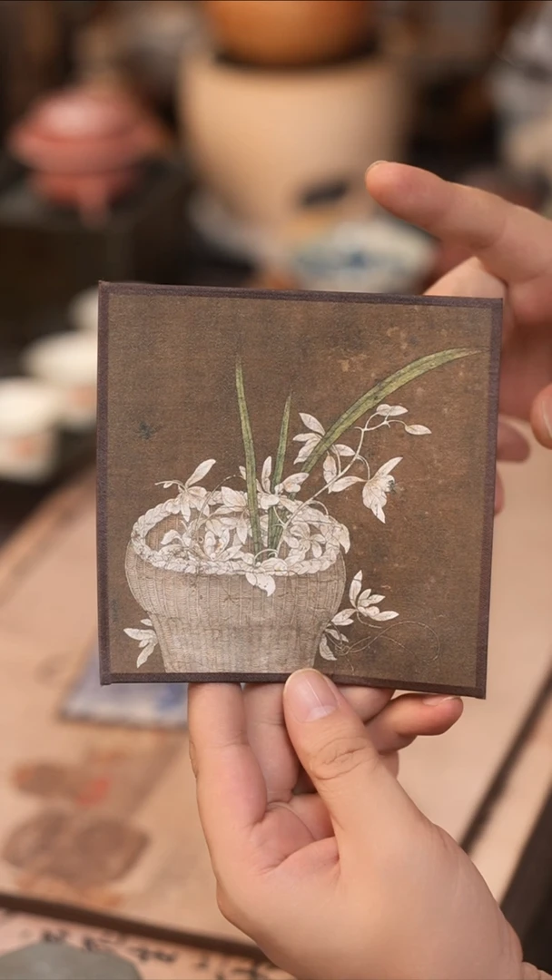 茶具茶具宣丝杯垫 12x12 兰花