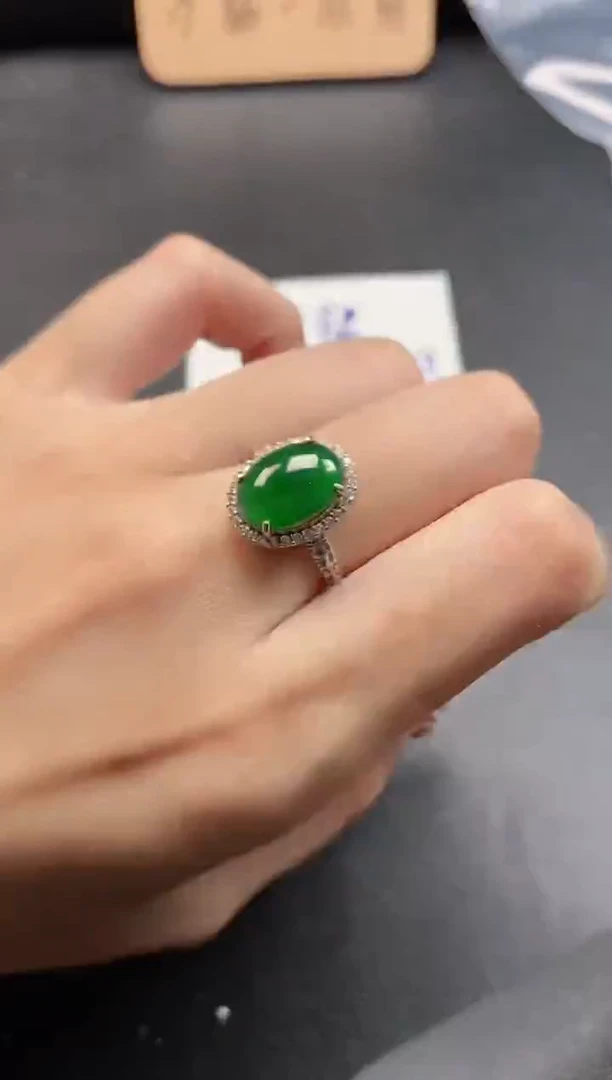 银S925镶嵌戒指翡翠51151