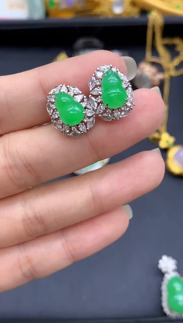 18K金镶嵌翡翠耳饰797-中国好珍宝