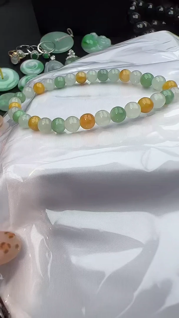 未镶嵌手串翡翠玉珠卡6