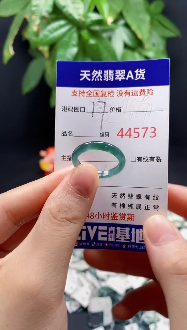 翡翠戒指未镶嵌天然翡翠戒圈4573