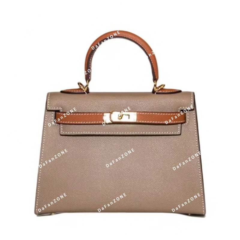 【芝麻集】XKY-6978-大象灰配棕RAIN.CUN时尚百搭腋下斜跨女包广州