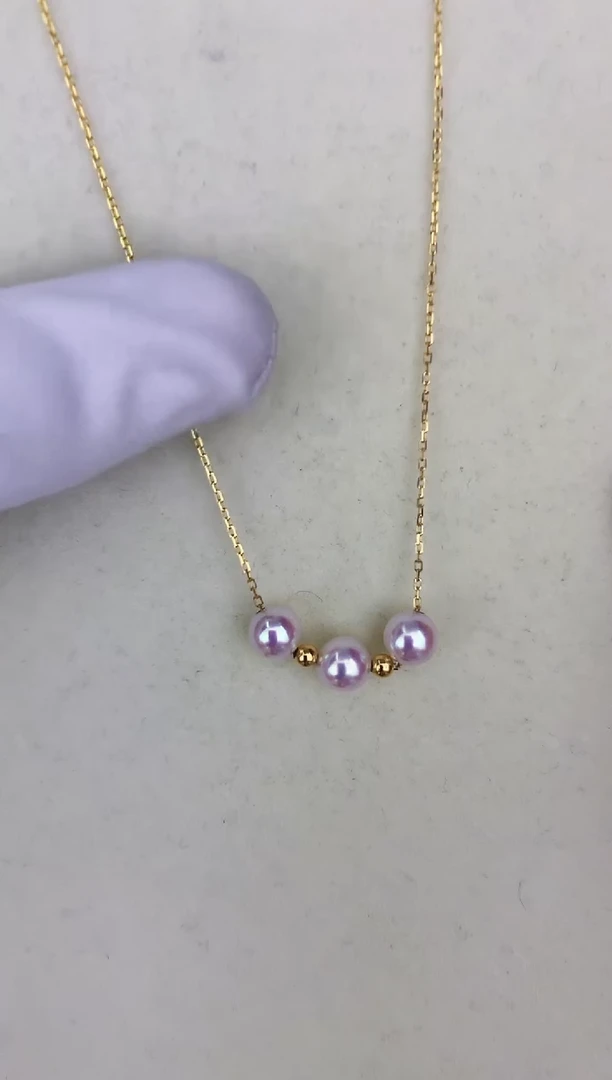 银S925镶嵌DA海水珍珠 GD077 微笑链 6.5-7