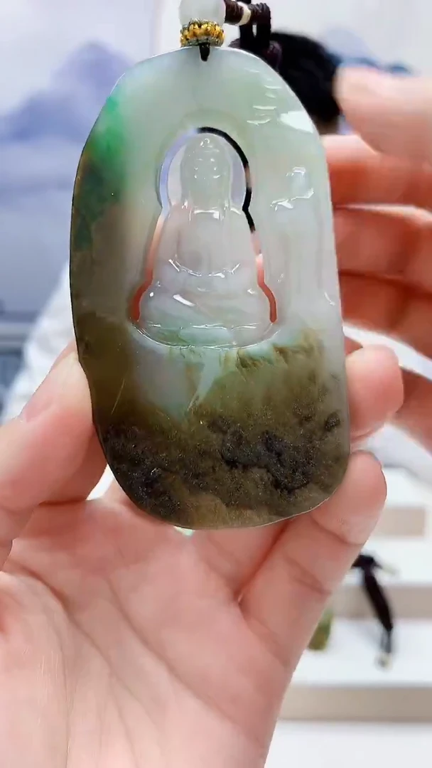 未镶嵌定制翡翠5028lr-毛货挂件245