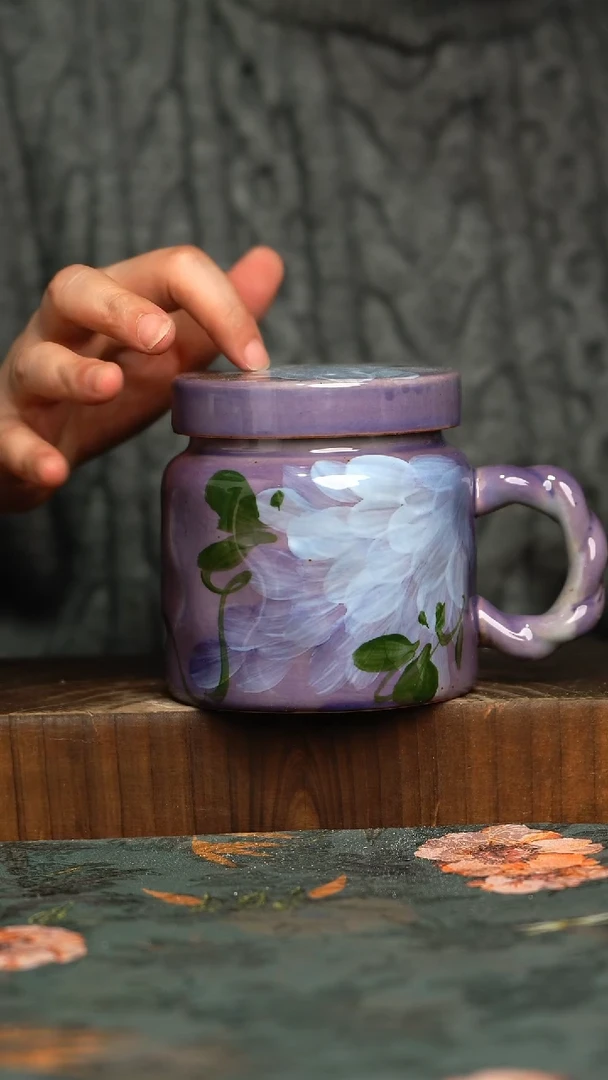 杯釉下彩手工手绘同款陶器