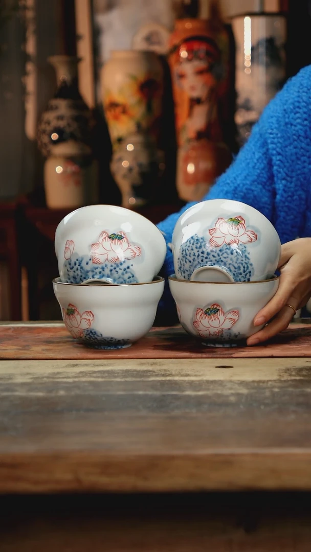 【闪购商品】瓷片景德镇纯手工釉下彩精品花瓶