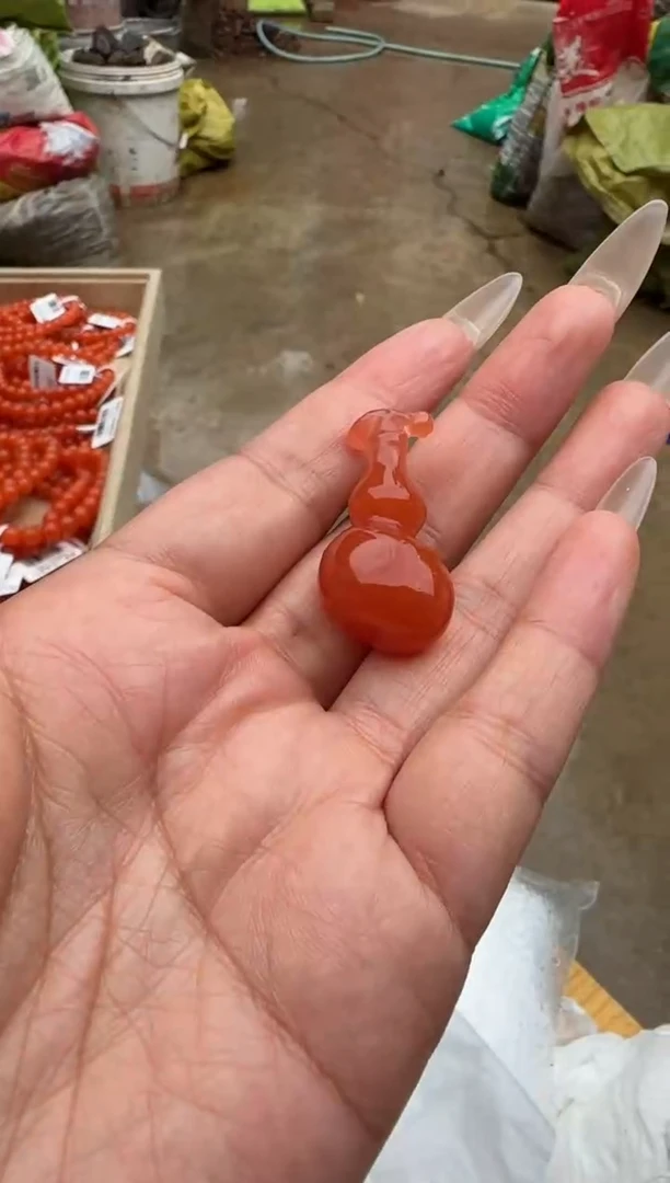 南红玛瑙珠串未镶嵌原矿无优化葫芦13号W