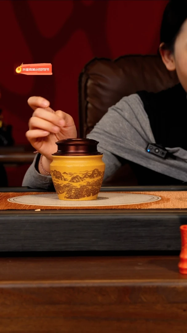 茶壶紫砂宜兴紫砂团团紫砂精选茶叶罐