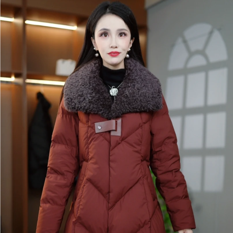 冬季新款百搭修身减龄保暖白鸭绒羽绒服M-4XL