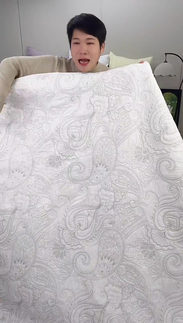 棉腰果花白220*240单床盖纯棉