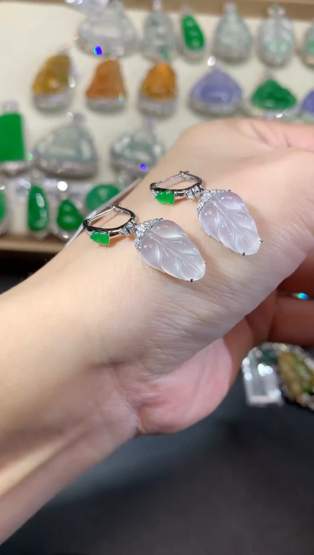 18K金镶嵌翡翠耳饰91-耳饰