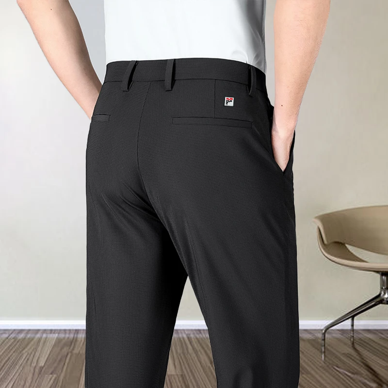 【奥莱撤柜】锦氨五弹西裤菲乐动直筒商务西装男裤高腰宽松垂顺免烫