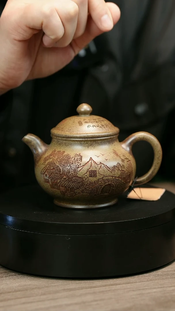 茶壶紫砂G****姐H2213李琴刻绘江南潘壶