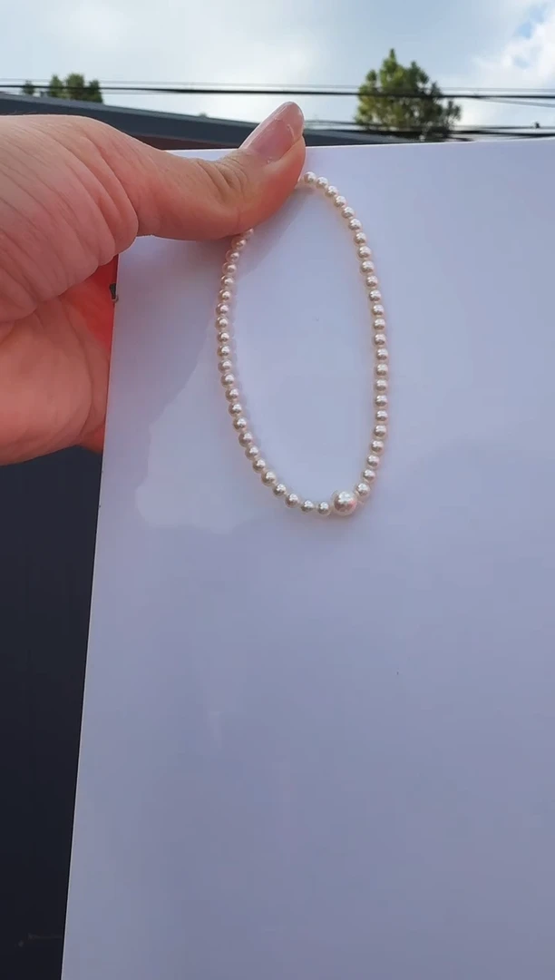 未镶嵌手链淡水珍珠S0096 3-4mm小米手链