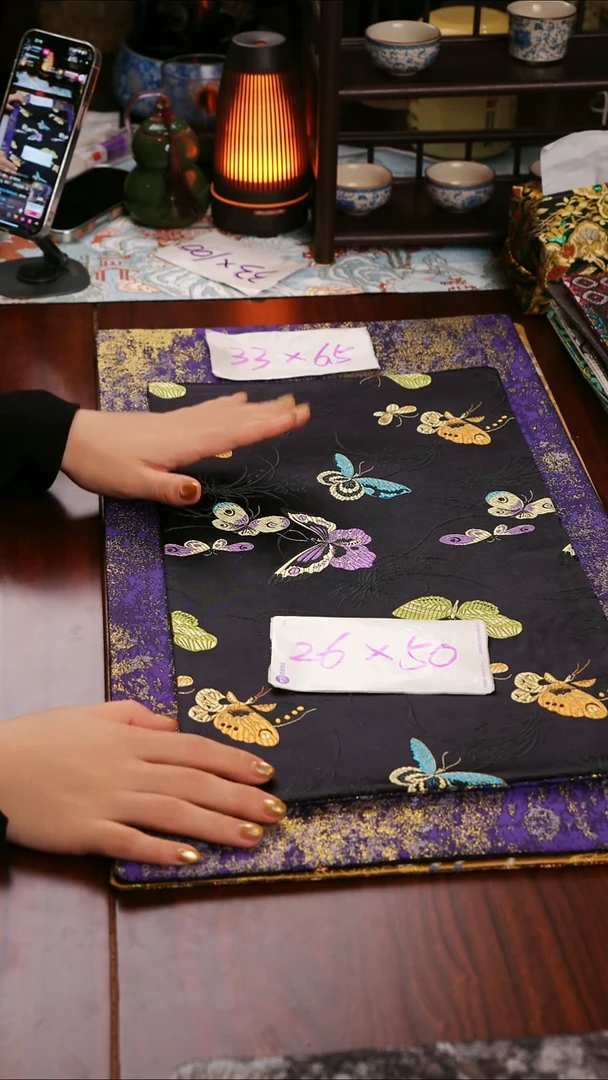 【梦幻蝴蝶双面】中国风干泡织锦茶席26*50