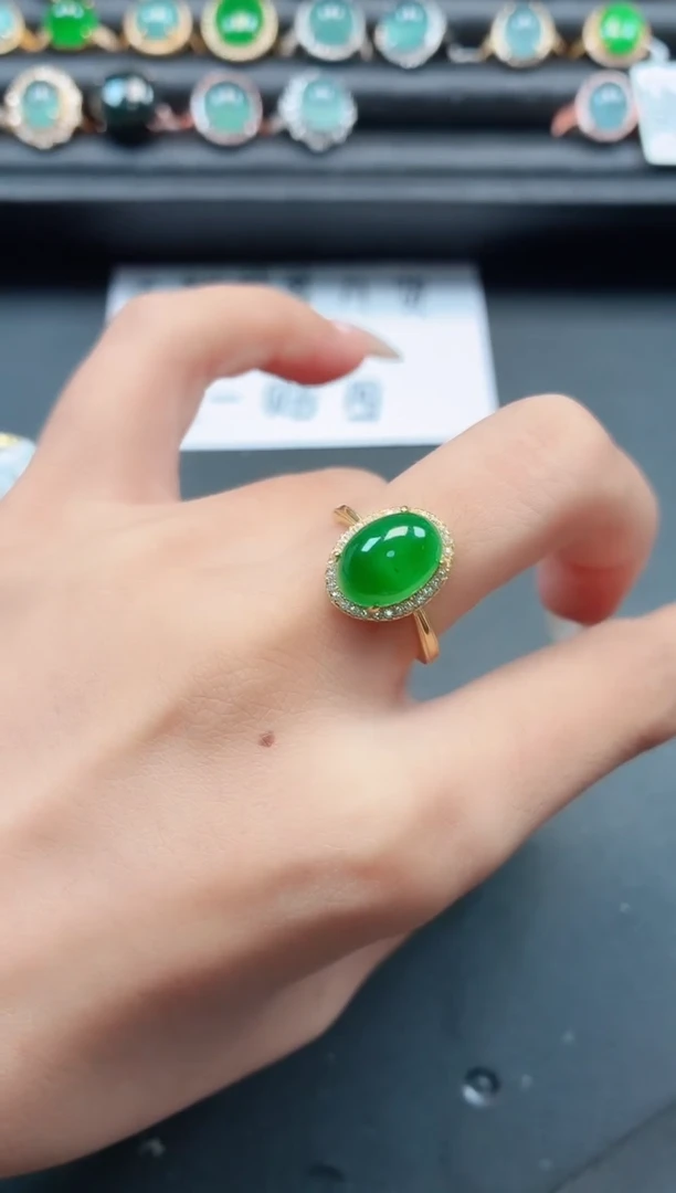 翡翠戒指银S925镶嵌11111