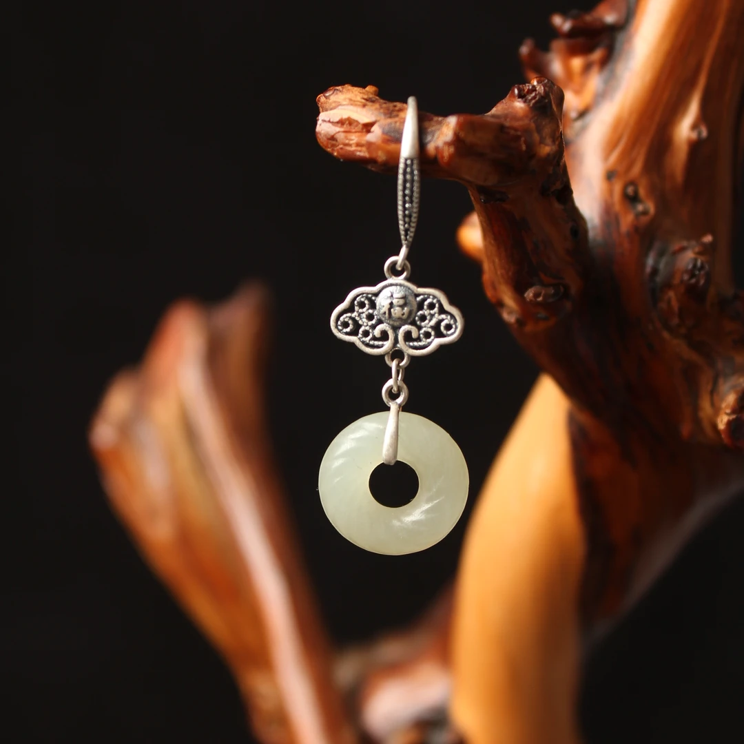 【天然和田玉】天然和田玉 耳饰 搭配 S925银 耳坠 耳线 中式耳饰