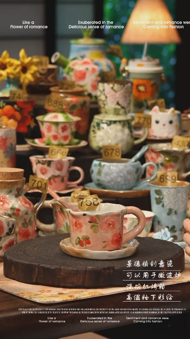 陶瓷景德镇高温釉下彩手工手绘款式