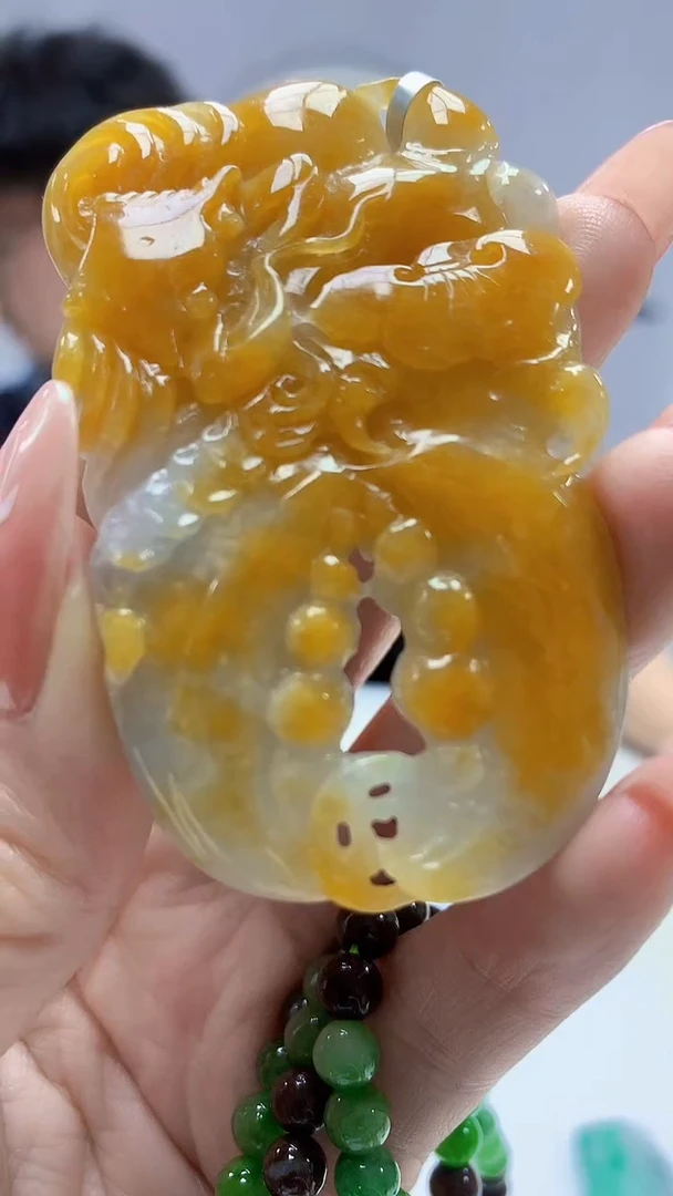 【闪购商品】定制翡翠未镶嵌4688DD-毛货挂件赠珠链95