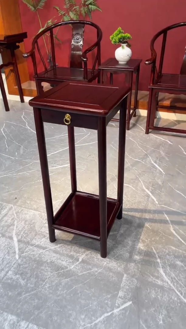 黑酸枝木类成套家具带抽花架