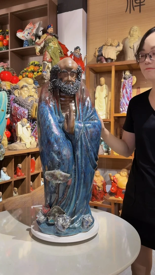 陶瓷悟禅达摩柴烧石湾陶