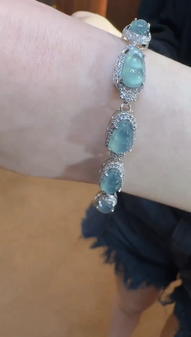 银S925镶嵌手链翡翠多样性团购发一件