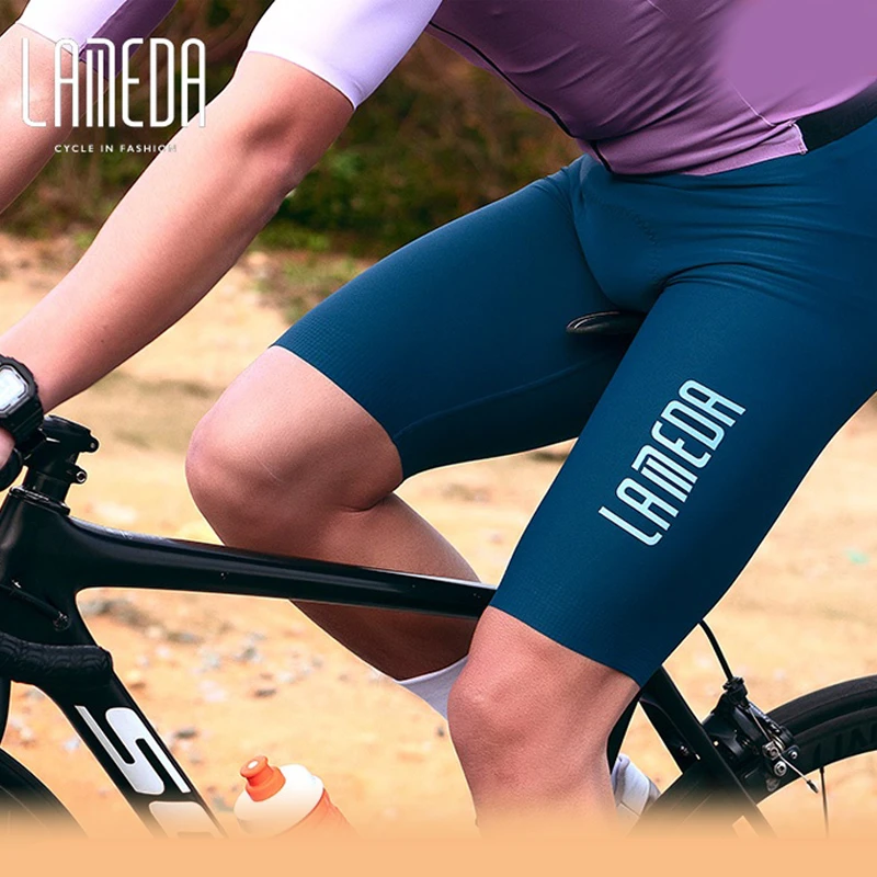 LAMBDA/兰帕达夏季骑行短裤速干皓月减震五分背带裤自行车单车男