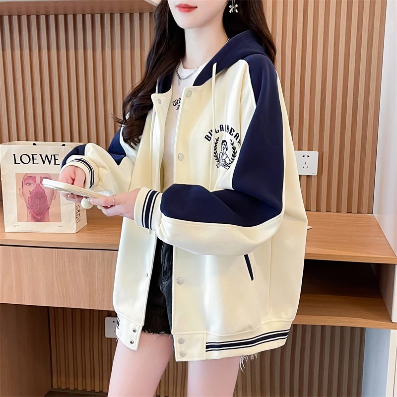 卫衣开衫外套少女大童12胖女孩13-18岁初中高中学生韩版棒球服潮
