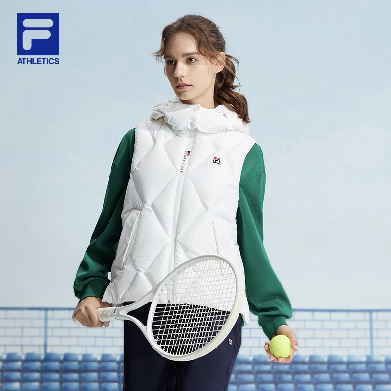 FILA/斐乐冬 女款爆款【休闲百搭保暖】连帽简约羽绒马甲A11W343902