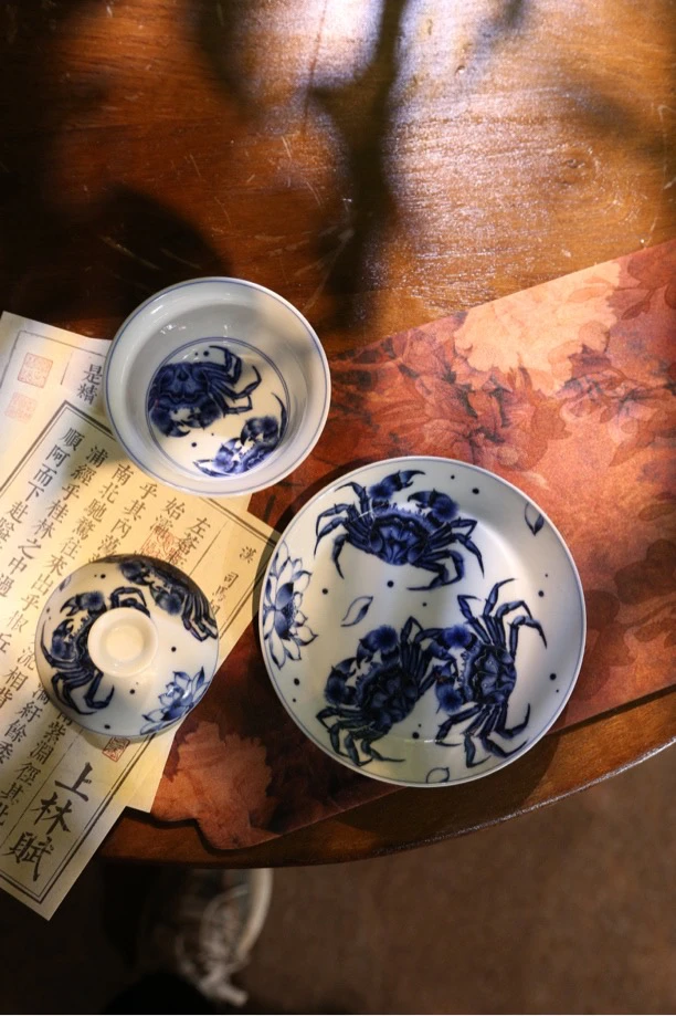 洪印慕明 螃蟹壶承 泡茶赏盘