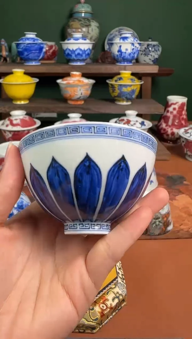 【闪购商品】杯勤义堂 青花釉里 鸡心杯