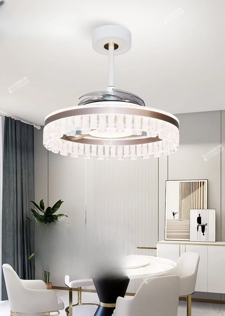 一帘幽梦新款吊扇灯餐厅客厅现代轻奢高端隐形吊扇简约