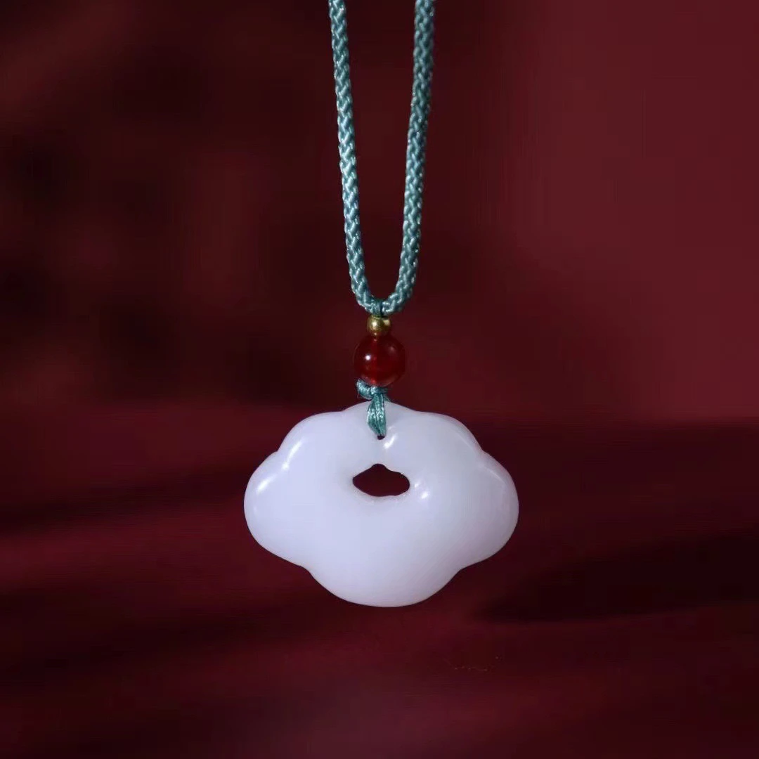 玉石 平安如意锁项链吊坠-MWY-1B