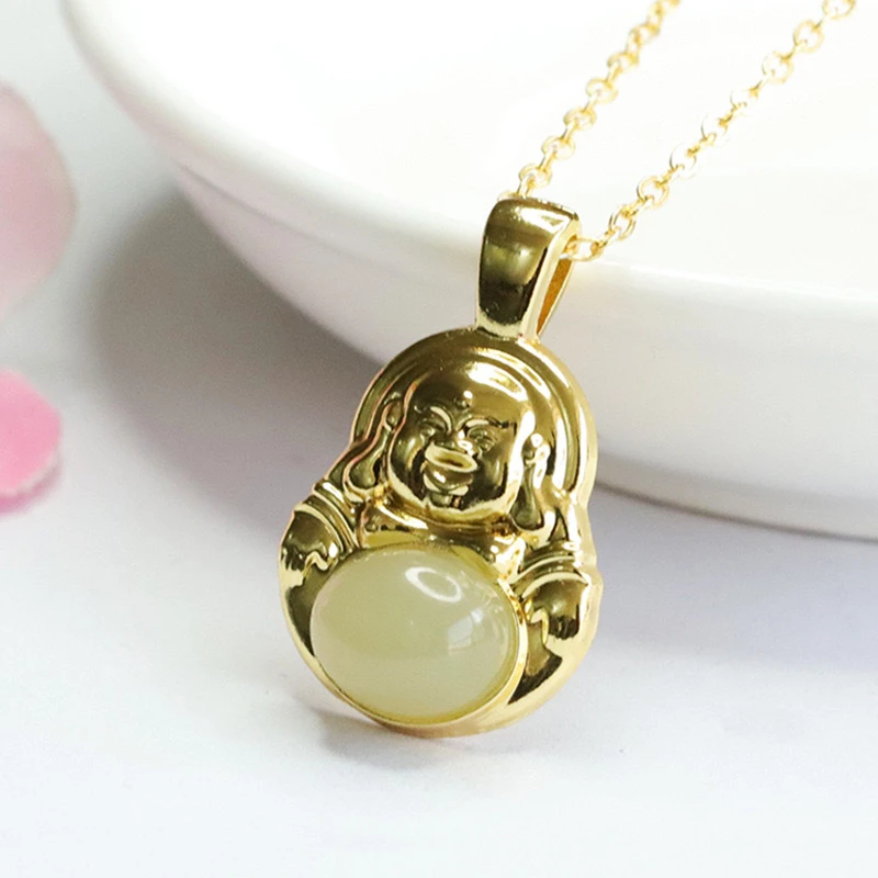 「天朝专属」精美 和田玉大肚佛 气质项链吊坠-YQ-2A