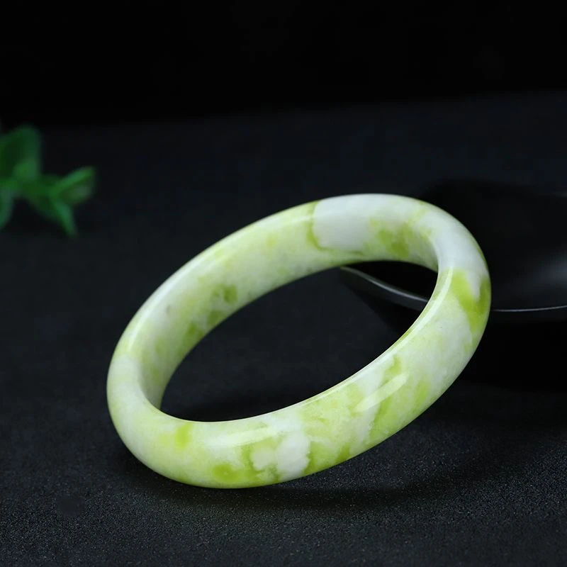 「天朝专属」陕西天然蓝田玉 青提奶盖玉石手镯-YQ-1A