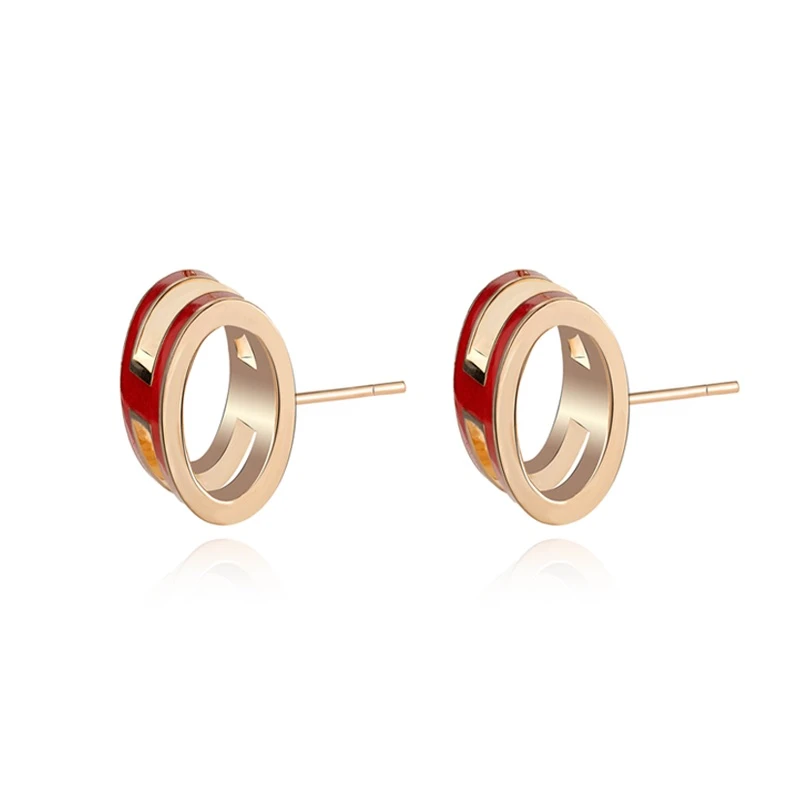 合金珐琅耳饰 迷你字母H耳饰 ZH-A502