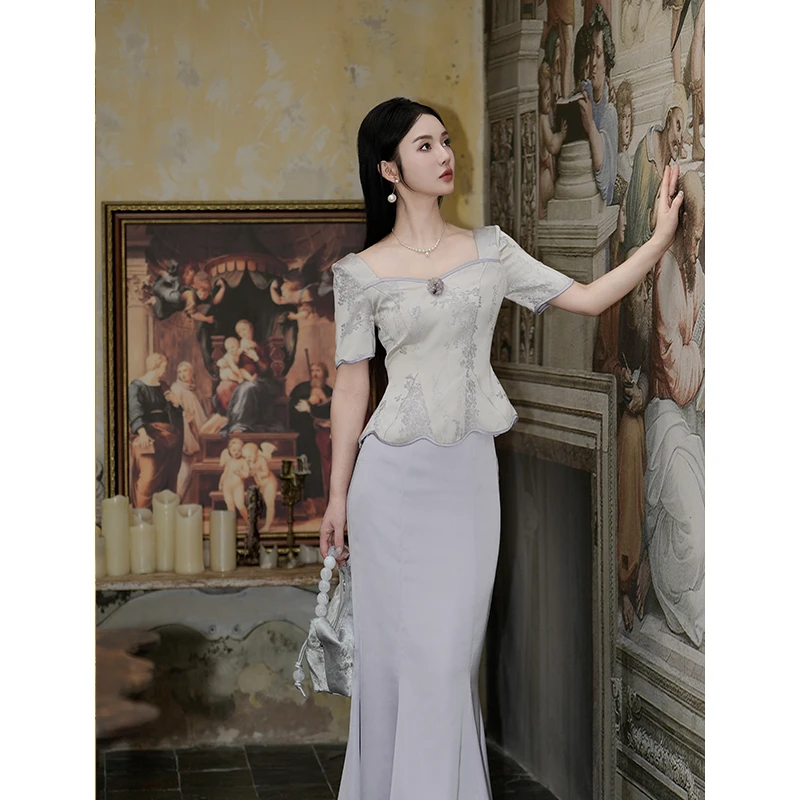 LRL【睡莲】设计师款名媛千金风轻奢夏季衬衫半裙RL024154