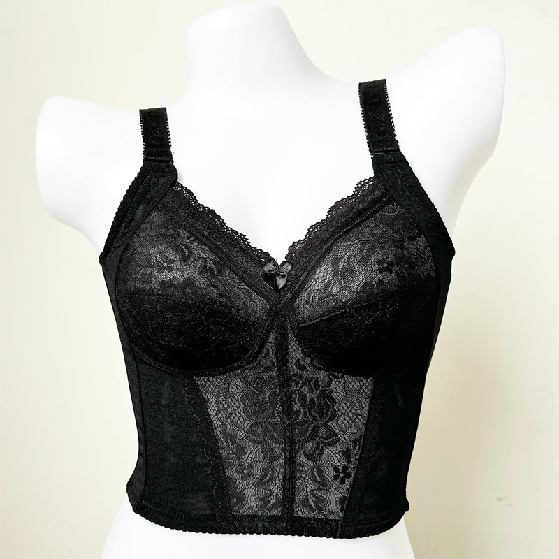 10扣升级版收副乳收胃大胸显小长文薄款无钢圈调整型女全罩杯内衣